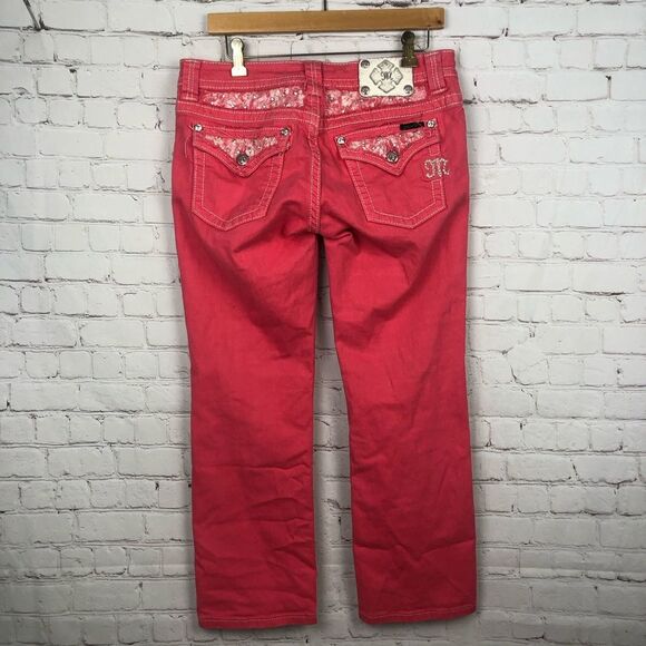 Miss Me Pink Denim Cropped Jeans Women's Sz 30 - Picture 8 of 9